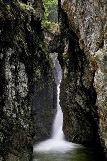 Small waterfall, Diosaz mountain river in the gorge, Gorges de la Diosaz, Les Houches,