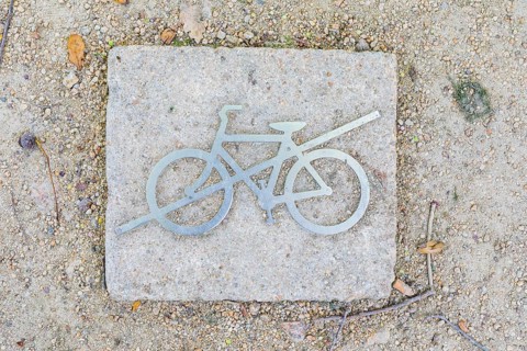 Information sign on the way in Muskauer Park, cycling prohibited, UNESCO World Heritage, Bad