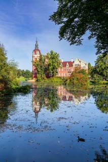 New Muskau Castle, Muskauer Park, UNESCO World Heritage Site, Bad Muskau, Upper Lusatia, Saxony,