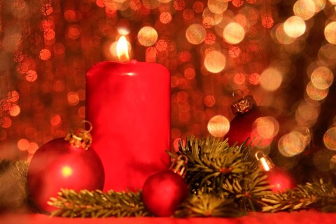 First Advent, Christmas decoration and candlelight, Germany