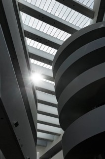 ARoS Aarhus art museum, distinctive, sculptural spiral staircase, modern architecture, incidence of