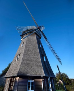 Historic windmill, now café, Ahrenshoop, Darß, Mecklenburg-Vorpommern, Germany