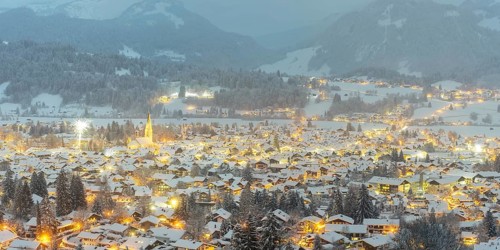 Oberstdorf am Silvesterabend, Oberallgäu, Allgäu Alps, Allgäu, Bavaria, Germany
