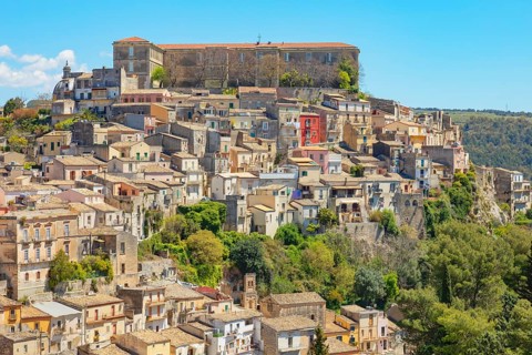 Historic town view, Ragusa Ibla, Ragusa province, Sicily, Italy