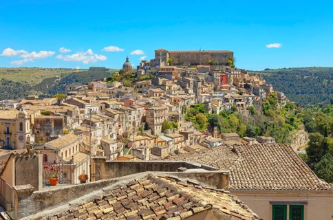 Elevated view of Ragusa Ibla, Ragusa Ibla, Ragusa province, Sicily, Italy