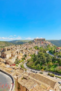 Elevated view of Ragusa Ibla, Ragusa Ibla, Ragusa province, Sicily, Italy