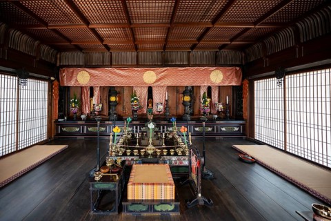 Interior, Ninna-ji, Buddhist temple complex, Kyoto, Japan