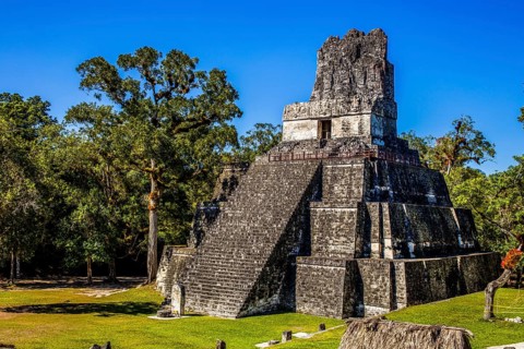 Temple 2, Temple of Masks, Tikal, largest Mayan ceremonial complex