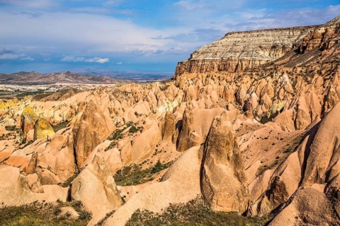 Red Gorge rock galleries, fantastic tuff rock formations, Cappadocia, Turkey