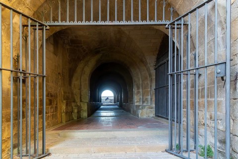 Medieval tunnel archway, Iglesia de San Esteban, Sos del Rey Católico, Cinco Villas Zaragoza