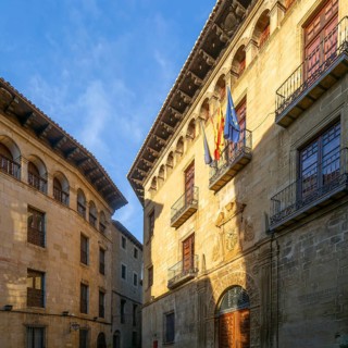 Casa de la Villa town hall Renaissance building, medieval village of Sos del Rey Católico, Cinco