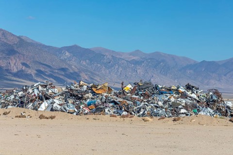 Round Mountain, Nevada - A trash dump near the Kinross Round Mountain open pit gold mine