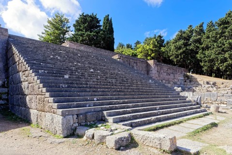 Grand staircase, Asclepieion, Latin Aesculapium, three terraces, place of worship of Asclepios, god