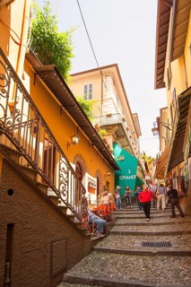 Bellagio, picturesque small town with views of the Alps, Lake Como, Italian Lago di Como, one of