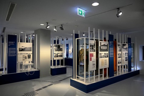 Exhibition Destiny Herrenmensch in the former NS Ordensburg Vogelsang, interior view, Eifel
