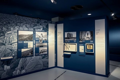 Exhibition Destiny Herrenmensch in the former NS Ordensburg Vogelsang, interior view, Eifel