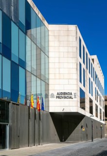 Audiencia Provincial government courts modern building, Zaragoza, Aragon, Spain