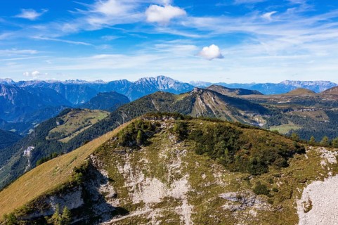 Drone shot, Egelseehörndl, Postalm, Osterhorn Group, Salzkammergut, Province of Salzburg, Austria