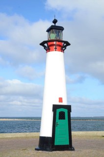 Old lighthouse at the harbor of Assens, Funen island, Denmark, Scandinavia