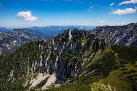 View from Braunedlkogel to Scharfen, Postalm, Osterhorn Group, Salzkammergut, Province of Salzburg,