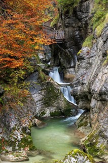 Holzsteg in der Nothklamm, autumn, Gams, Palfau, Hieflau, Styria, Austria
