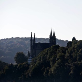 Pilgrimage Church of St. Apollinaris, also Apollinaris Church on Apollinarisberg in Remagen looking