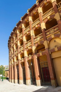 Plaza de Toros de la Misericordia historic bullring building, city of Zaragoza, Aragon, Spain