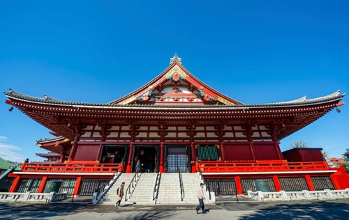 Buddhist temple complex, Asakusa shrine or Senso-ji temple, Asakusa, Tokyo, Japan