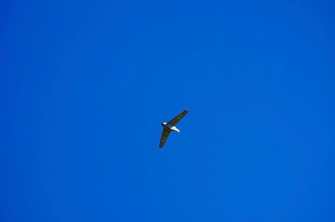 A replica of a Messerschmitt Me 163, a so-called powerhouse, during a flight demonstration at the