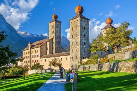Stockalper Palace in the Old Town, Brig, Rhone Valley, Valais, Switzerland