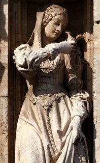 Sculpture at City Hall on Grand Place, Brussels, Belgium