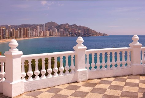View from Balcon del Mediterraneo, observation deck, Benidorm, Costa Blanca, Spain