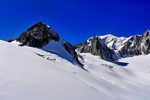 View of the mountains from the Télécabine Panorama Railway, La Tour Ronde, Mont Blanc, Mont Maudit,