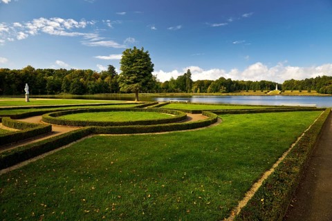 Rheinsberg Castle Park with View of Lake Grienerick, Ruppiner Land, Brandenburg, Germany