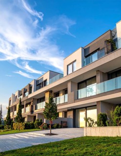 New modern block of flat, condo architecture, Residential apartment as a flat, luxury house