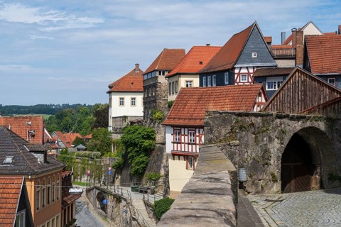 Building in Upper Old Town, Kronach, Upper Franconia, Franconia, Bavaria, Germany