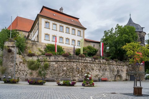 View of the Upper Old Town, Marienplatz, Kronach, Upper Franconia, Bavaria, Germany