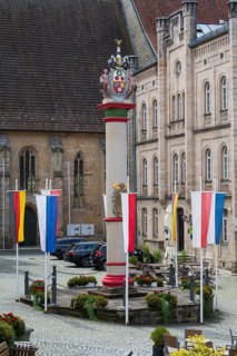 Ehrensäule am Melchior-Otto-Platz, Obere Altstadt, Kronach, Upper Franconia, Franconia, Bavaria,