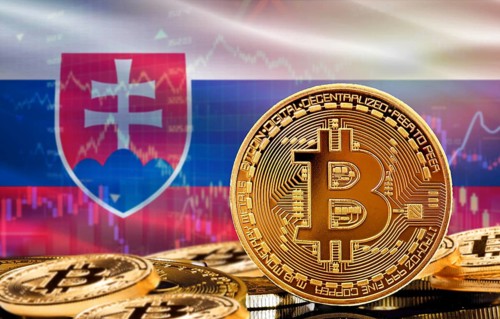 Investors in cryptocurrency and Blockchain Technology in Slovakia, Concept. Bitcoin with Slovakia