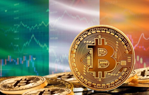 Investors in cryptocurrency and Blockchain Technology in Ireland, Concept. Bitcoin with Ireland