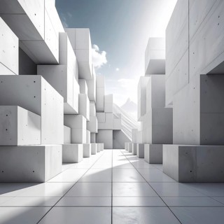3d illustration of abstract modern architecture background, Minimal geometry architectural design,
