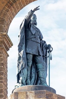 Statue, Kaiser Wilhelm Memorial, Porta Westfalica, North Rhine-Westphalia, Germany