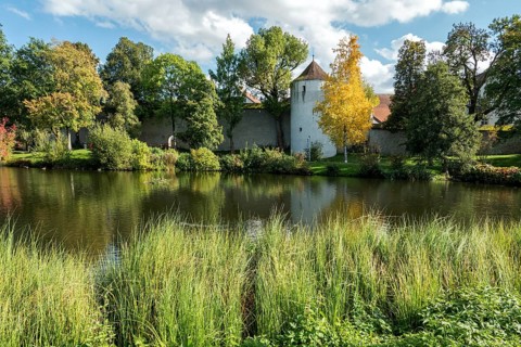 Bremerweiher, rear storage tower, Isny, Allgäu, Baden-Württemberg, Germany