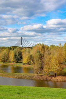 Wesel, Lower Rhine, North Rhine-Westphalia, Germany - autumn on the Lippe, trees with colorful