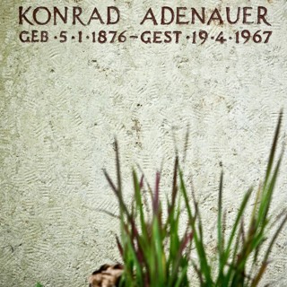 Tombstone of Konrad Adenauer at the Rhöndorfer Waldfriedhof, Bad Honnef, North Rhine-Westphalia,