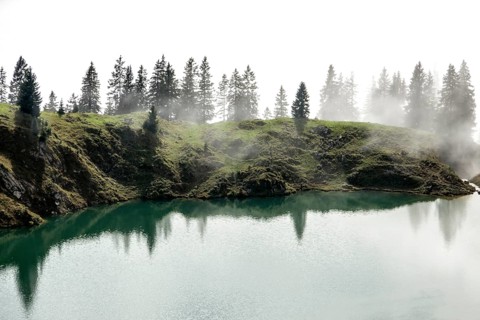 Seealpsee, Allgäu Alps, Nebelhorn, Oberstdorf, Oberallgäu, Allgäu, Bavaria, Germany