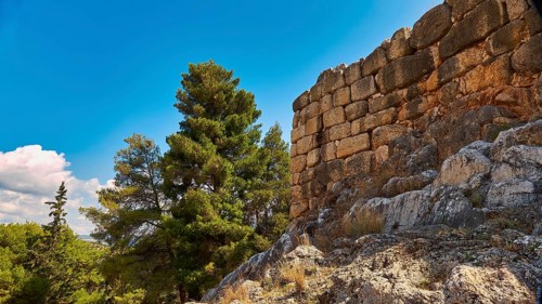Part of the outer wall, Cyclopian wall of the Acropolis, archaeological site, UNESCO World Heritage