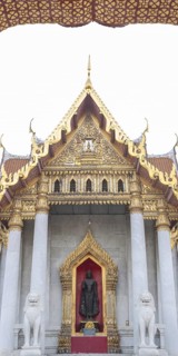 Marble temple, made of Carrara marble, Wat Benchamabopit, back of Ubosot, Buddhist temple in the