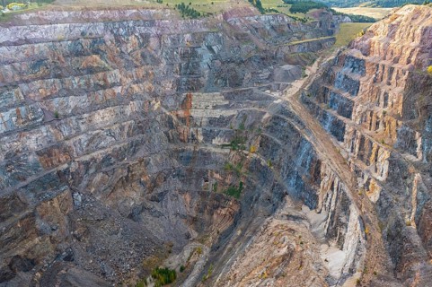 Lead, South Dakota - The former Homestake Mine in the Black Hills. Gold mining began in 1878 in an