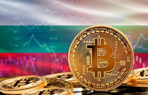 Investors in cryptocurrency and Blockchain Technology in Bulgaria, Concept. Bitcoin with Bulgaria